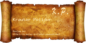 Krauter Polidor névjegykártya